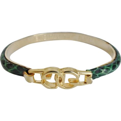 vintage gucci snakeskin bracelet.